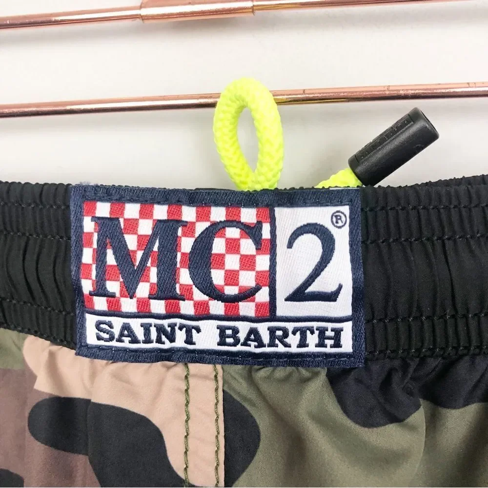 MC2 SAINT BARTH | Men’s Classic Camo Swim Shorts Side Stripe Size X-Large